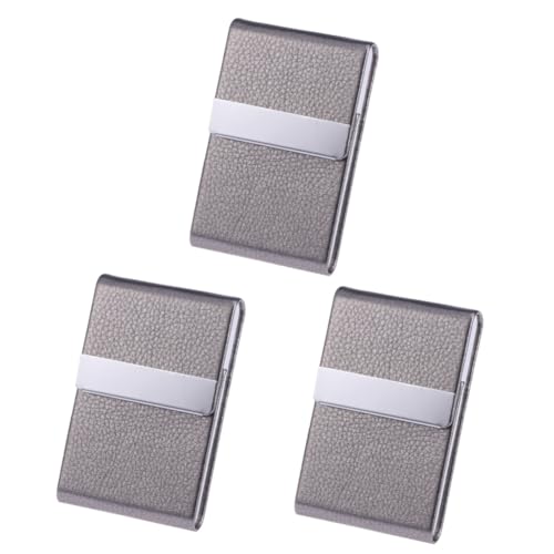 VILLCASE 3stücke Big Capacity Pu Visitenkartenhalter Für Und Eleganter Business Case Mit Metallbox Geeignet Für Kreditkarten Und Id-Karten von VILLCASE