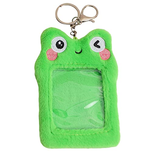 VILLCASE 3stücke Kartenhalter Aus Plüsch Für Schüler Cartoon-Frosch Dreidimensionales Design Transparentes Sichtfenster Für Id Und Buskarten von VILLCASE