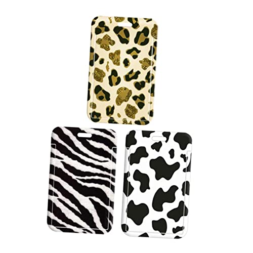 VILLCASE 3stücke Ausweishalter Kartenhüllen Mit Tiermuster Aus Kunststoff Kartenprotektoren Für Ausweis Und Zugangskarte Leicht Zu Öffnen von VILLCASE