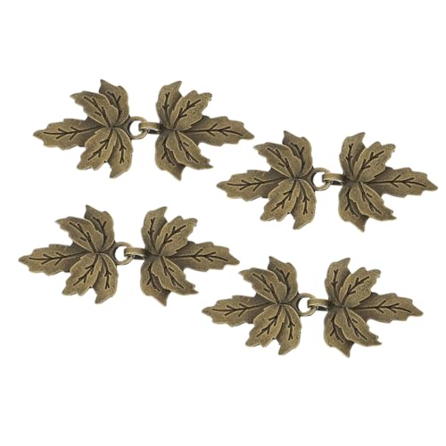 VILLCASE 4 Paare Vintage Ahornblatt Cardigan Clips Damen Pullover Schalschnallen für Stehkragen Langlebig Benutzerfreundlich Antikbronze von VILLCASE