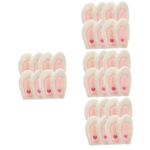 VILLCASE 4 Sätze Plüsch Hasenohren Ohren Für Hunde Rote Hasenohren Haarband Heu Kaninchenohren Rabbit Ears Kaninchenohranhänger Für Mädchen Hasenohren-stirnband-accessoire Weiß 10 Stück * 4 von VILLCASE