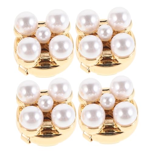 VILLCASE 4 Stück Modische Blumen Manschettenknöpfe aus Langlebiger Legierung Dekorative Perlenknöpfe für Hemden und Kleider Robuste Schmuck accessoires für Partys und Events von VILLCASE