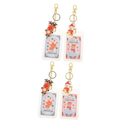 VILLCASE 4 Stück Schlüsselanhänger Kartenhalter Visitenkartenhalter Durchsichtige Kartenhülle Inhaber Eines Studentenausweises Abzeichen Rollen Namensschildhalter Ausweishülle Abs Colorful von VILLCASE