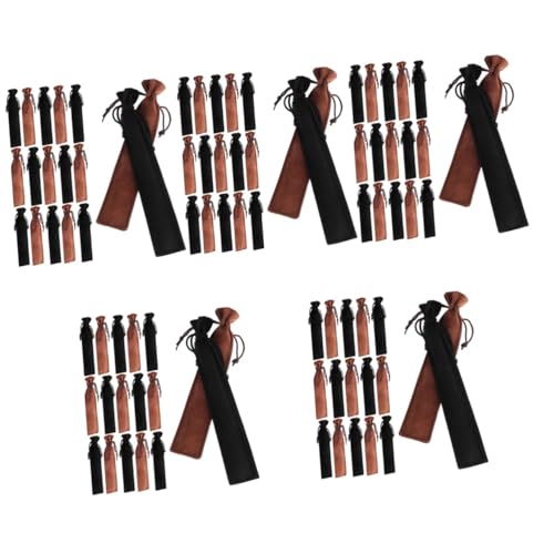 VILLCASE 5 Sätze Federmäppchen Mit Kordelzug Kugelschreiber Etui Stoffkoffer Stiftsack Stoffsack Papiertüten Taschen Geschenkbeutel Für Stiftverpackungen Stiftabdeckungen Samt 20 Stücke * 5 von VILLCASE