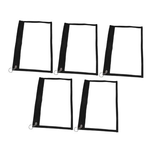 VILLCASE 5 Stück Teiliges Transparenter PVC Stiftetuis mit Reißverschluss wasserdichte und Wiederverwendbare Organizer-Taschen Kompakte Aufbewahrung für Schule Büro und Reisen von VILLCASE