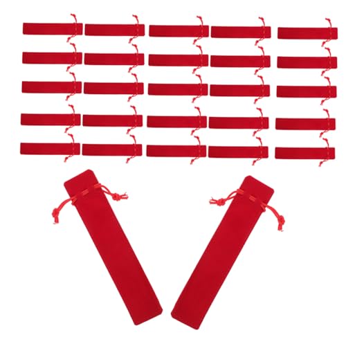 VILLCASE 50 Stück Federmäppchen Mit Kordelzug Federmäppchen Schreibwaren Bleistiftbeutel Kordelzug Aufbewahrungstasche Stifthülle Beutel Samtbeutel von VILLCASE