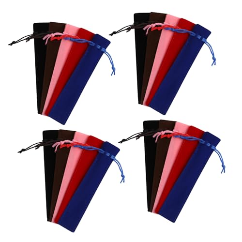 VILLCASE 50 Stück Fleece -Stiftbeutel Schreibwarenorganisator schlankes Federmäppchen Etui für Stifthalter Schulstiftbeutel Bleistifthalter für Lehrer Bleistifthalter Flanell von VILLCASE