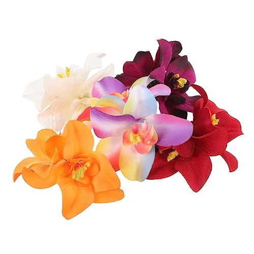 VILLCASE 5st Blumenhaarnadel Am Meer Plumeria-haar-accessoires-clip Hawaiianische Blumenspange Plumeria-haarteil Luau-party-haarteil Plumeria-haarspange Stoff Mädchen Strandblume Hochzeit von VILLCASE