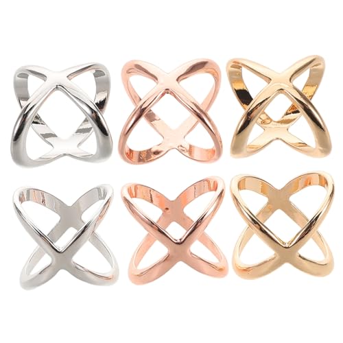 VILLCASE 6 Stück Clips für Schals und Pashminas Multifunktionale Neckerchief Buckle für Damen Hochwertige Raffinierte Designaccessoires Roségold und Gold von VILLCASE