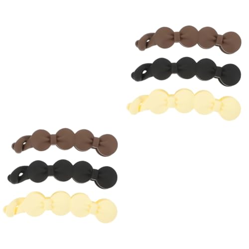 VILLCASE 6 Stk Haarnadel Haar-bananen-clips Für Frauen Runder Bananenclip Haarkammklammern Haarspangen in Bananenform Mit Schleife Bananenklammer Bananenclips Matt Haarteil Harz Fräulein von VILLCASE