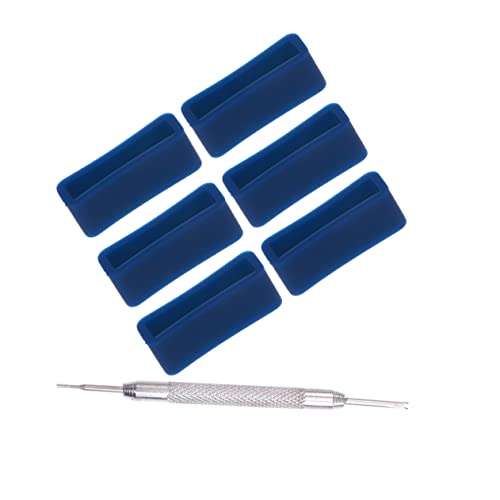 VILLCASE 6 Stück Silikon Uhrenarmband Halterung 20mm Mit Reparaturwerkzeug Uhrenzubehör Für Damen Und Herren Kompatibel Mit Apple Watch Strapazierfähig Und Geschmeidig von VILLCASE