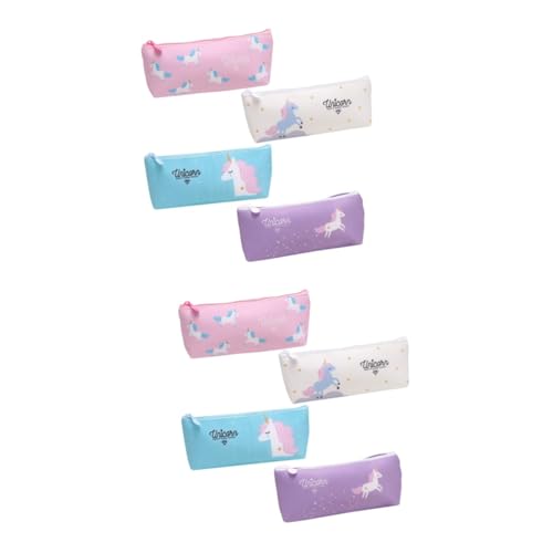 VILLCASE 8 STK Federmäppchen Einhorn lila federmäppchen Aufbewahrungstasche für Schreibwaren Briefpapierbeutel PU Stiftetasche Stifttasche mit Reißverschluss Stiftetui Geldbörse von VILLCASE