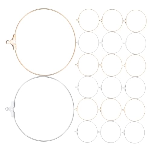 VILLCASE 80stücke Ohrring Zubehör Mit Perlen Runde Creolen Metall Ohrringe Für Frauen Diy Anhänger Schmuckherstellung Bastelzubehör von VILLCASE