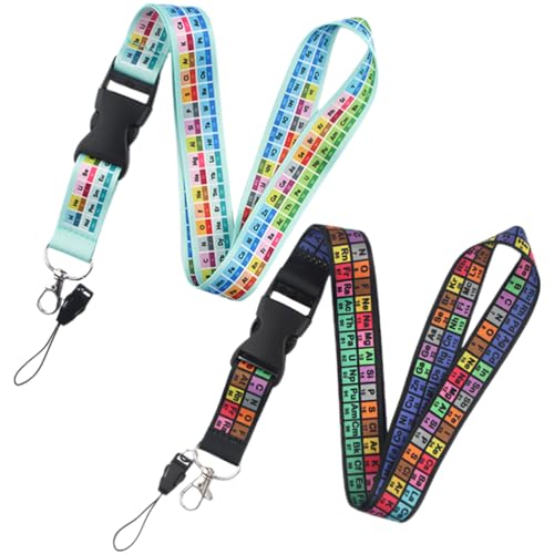 VILLCASE 2st Periodensystem-lanyard Dekorative Telefon-lanyards Kinder Schlüsselbänder Smartphone Schlüsselanhänger Am Handgelenk Handy Lanyards Mann Schlüsselband Personalisiert von VILLCASE