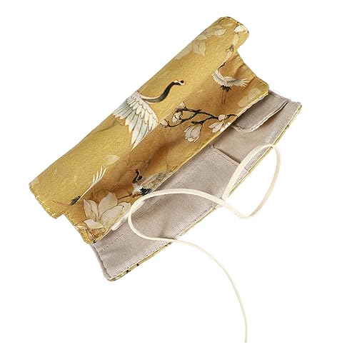 VILLCASE Bleistift-rolltasche Kompaktes Federmäppchen Ästhetische Schreibwarenaufbewahrung Für Rollstifte Hirschleder-leinen Große Kapazität Bleistift-Organizer-Tasche von VILLCASE