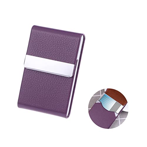 VILLCASE Edelstahl Business Case Pu Leder Kartenhalter Für Visitenkarten Ausweise Kreditkarten Vertikaler Abschnitt Metall Geldbörse Unisex von VILLCASE