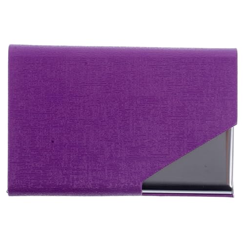 VILLCASE Edelstahl Visitenkartenbox Business Card Case mit PU Robuster Kartenhalter mit Fächern Stilvoller Desktop Organizer Kompakter Clamshell Design Langlebig und Elegant von VILLCASE