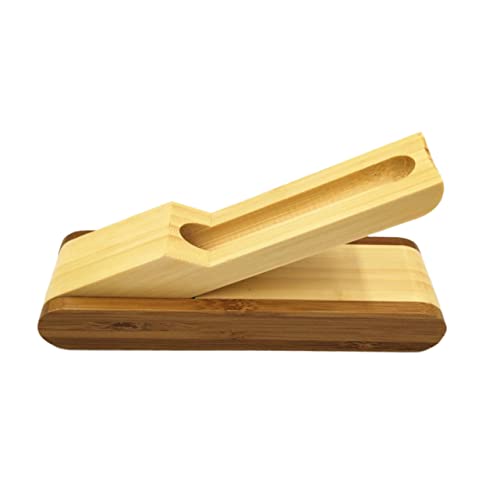 VILLCASE Faltbare Bambus Stiftebox mit Einzelstiftschacht Nachhaltige Robuste Stifteaufbewahrung für Büro und Zuhause Staubgeschützt Umweltfreundlich Praktische Schreibwarenbox von VILLCASE