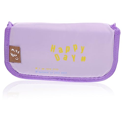 VILLCASE Studentengeschenk Federmäppchen Aus Segeltuch Reißverschluss Bleistift Aufbewahrungstaschen Mädchen Violett Tasche Für Make-up-Pinsel von VILLCASE