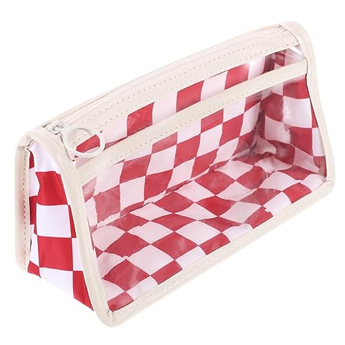 VILLCASE Großer Kapazität Stiftbeutel Im Schachbrettdesign Transparenter Mäppchen Für Schule Und Büro Für Stifte Lineale Und Mehr von VILLCASE