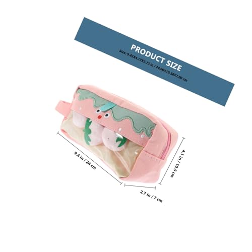 VILLCASE Großes Federmäppchen mit Erdbeer Motiv Geräumiges Canvas Stiftemäppchen für Schüler Dekorative Zeichentasche mit Starkem Reißverschluss für Schule und Outdoor Zeichnungen von VILLCASE