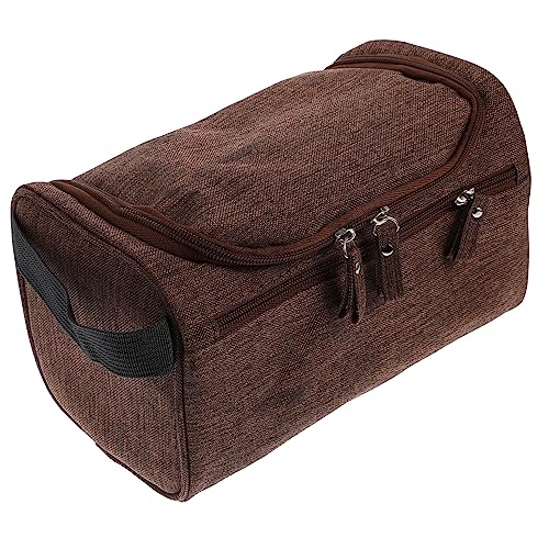 VILLCASE Make-up-gepäckkoffer Make-up-Aufbewahrungstasche Tragbare Kosmetiktasche Toilettenartikel-Organizer Mit Haken Make-up-pinselhalter Reißverschlusstasche Mädchen Polyester Gefrostet von VILLCASE