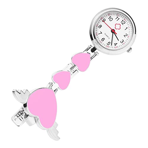 VILLCASE Uhr Taschenuhr Ansteckuhr Krankenschwesteruhr Emaille Herz Brosche Chic Quarzuhr Schwesternuhr Umhängeuhr Pflegeuhr Pflege Pulsuhr Herren Damen Arzt Uhr Geschenk von VILLCASE