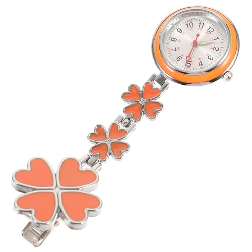VILLCASE Uhr Taschenuhr Zeiger Krankenschwesteruhr Schwesternuhr Quarzwerk Uhr Rosen Blumen Form Ansteckuhr Pflegeuhr Pflege Pulsuhr Seniorenuhr Damen Herren Arzt Kinder Geschenke von VILLCASE
