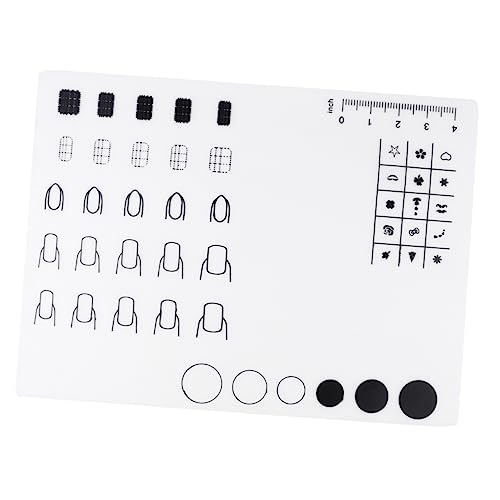 VILLCASE Nail Art Soft-silikon-pad Nagellack Pad Nail Sticker Guide Druckmatte Nagelstempelplatte Aus Silikon Tabelle Abdeckung Pad Für Stanzen Nagelplatte Drucken Kieselgel Weiß Arbeit von VILLCASE