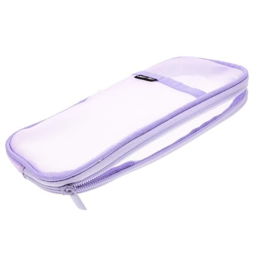 VILLCASE Großes Federmäppchen Große Bleistifttasche Durchsichtige Bleistifttasche Bleistiftbeutel Groß Federmäppchen Masse Mesh-federmäppchen Einfach Reisen Kleine Netztasche Violett Gaze von VILLCASE