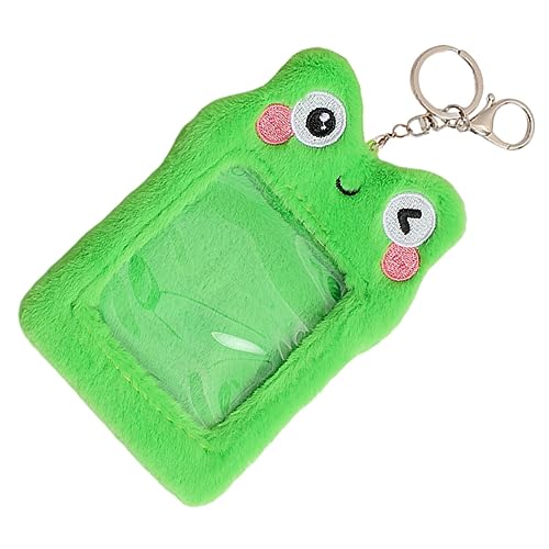 VILLCASE Plüsch Kartenhalter Für Ausweise Und Buskarten Cartoon Frosch Design Transparent Leicht Und Strapazierfähig Für Studenten Und Mitarbeiter Sichtfenster von VILLCASE