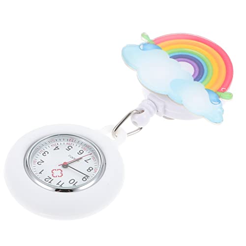 VILLCASE Retractable wasserdichte Ansteckuhr Für Und Mädchen Tragbare Pflegeuhr Mit Charmantem Farbverlauf Accessoire Für Alltag von VILLCASE