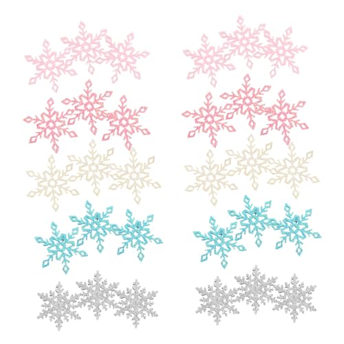 VILLCASE Schickes Haar-accessoire-set – 50 Schneeflockenknöpfe Perfekt Für Haarspangen Und Kopfbedeckungen Von Kindern von VILLCASE