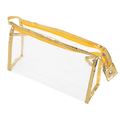 VILLCASE Schreibwaren-Box Einzigartiger Bleistiftfall Etui Klare Make-up-Reisetasche Stiftbeutel Mäppchen Bleistiftfälle Kleiner Bleistiftkoffer Bleistiftorganisator Fall PVC Golden von VILLCASE