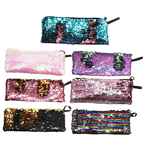 VILLCASE Stifteetui mit Pailletten und Federmäppchen für Mädchen mit Meerjungfrauen- Schreibwarentasche Schulbedarf für Schüler Lustig und Funktional Leicht Zu Tragen von VILLCASE