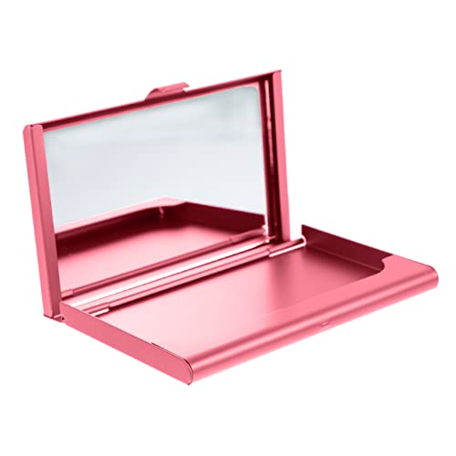 VILLCASE Visitenkartenetui Mit Spiegel Stilvolles Und Kompaktes Kartenetui Aus Aluminium Für Damen Für Kreditkarten Und Persönliche Dokumente Elegantem Rosa von VILLCASE