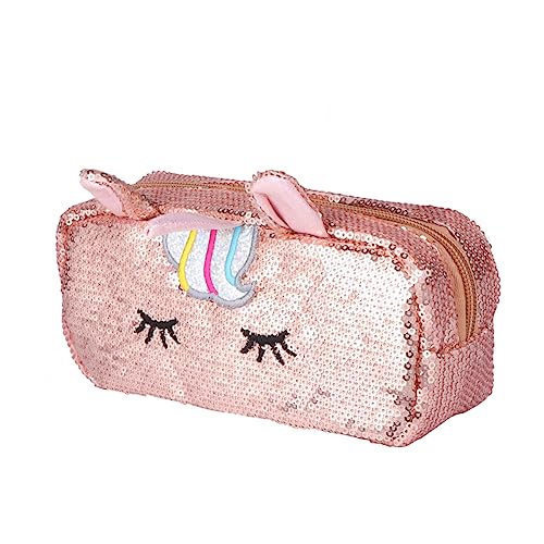 VILLCASE Frau Handtaschen Federmäppchen mit Einhorn Clutch-Geldbörse für Damen Multifunktions-Mäppchen Bleistiftbeutel mit Pailletten Meerjungfrau Makeup Tasche Männer und Frauen von VILLCASE