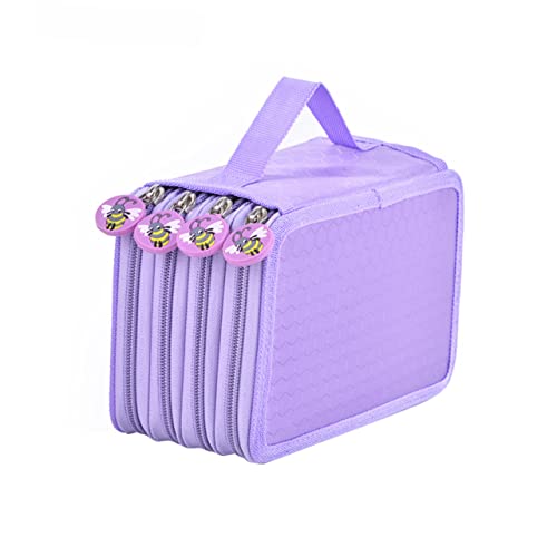 VILLCASE lila Anzug Bleistift Kinderanzug Farbe Mädchen Anzug lila Anzüge Farbstifthalter-Organizer buntstifte Etui Stifttasche mit 72 Fächern tragbar Mäppchen Schreibwaren-Box Veranstalter von VILLCASE