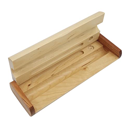 VILLFUL Schreibwarenetui Beige Für Stiftebox Bleistiftbox Kartenhalter Holzbox Praktisch Für Büro Und Schule Langlebig Und Multifunktional von VILLFUL