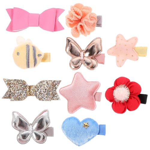 VILLFUL 10 Stck. Teiliges Haarschmuck mit Süßen Schleifen und Blumen Haarclips Sichere Haarklammern für Mädchen Vielseitige Kompakte Haarschmuck Accessoires für Alltag und Besondere von VILLFUL