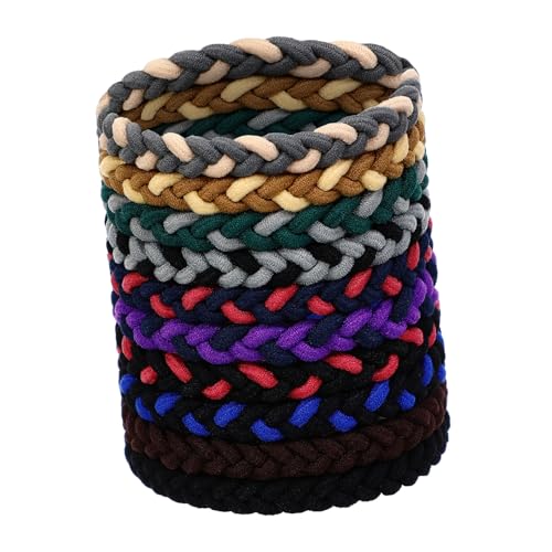 VILLFUL 10 Stück Geflochtene Nylon Haargummis für Damen und Herren Elastische Schonende Haarbänder in Farben Robust Vielseitig Einsetzbar und Haarschonend Modisches Haaraccessoire von VILLFUL