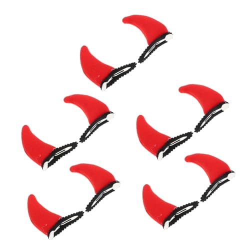 VILLFUL 10 Stück Teiliges Teufelshorn Haarklammern Halloween Haarschmuck Kunststoff Polyester Leicht Langlebig für Damen Teenager Karneval Cosplay Party Accessoire von VILLFUL