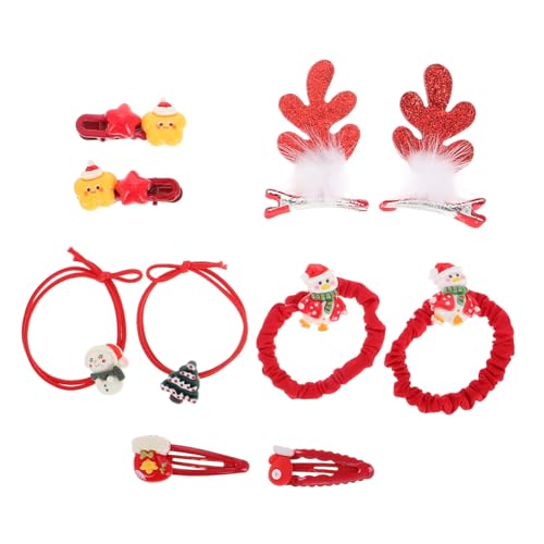 VILLFUL 10 Stück Teiliges Weihnachts Haarschmuck Set mit Niedlichen Schneemann und Rentier Geweih Haarbändern Rutschfest Leicht Festliche Haaraccessoires für Party Fotoshootings und von VILLFUL