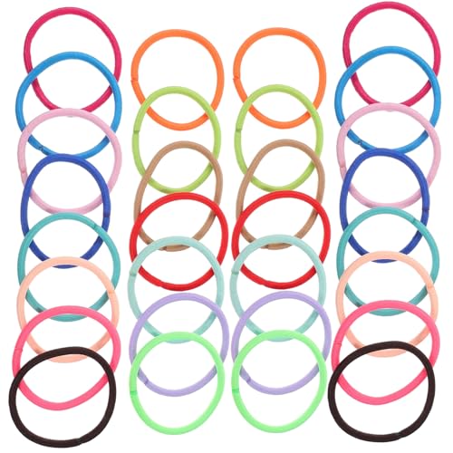 VILLFUL 100 Stück Teiliges Haargummi Starkes Elastisches Haarband für Mädchen Langlebiges Polyester Haarring in Zufälligen Farben Vielseitig für Alltag und Festliche Anlässe Geeignet von VILLFUL