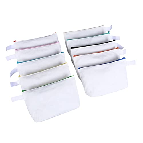 VILLFUL 10stücke Leere Canvas Taschen Für Kosmetikbeutel Bastelbedarf Reise-Organizer Wiederverwendbare Makeup Pouches Multifunktionale Aufbewahrungstaschen von VILLFUL
