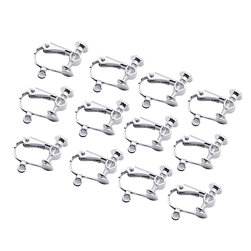 VILLFUL 12 Stück Teiliges Clip Ohrclips Silber mit Öffnung Leichte Offene Nicht Durchbohrte Ohrring Komponenten für Damen Vielseitig für Alltag Party und Reise Geeignet von VILLFUL
