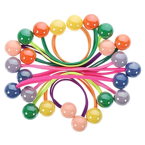 VILLFUL 12 Stück Teiliges Haargummi mit Doppelten Kugeln Hochelastisch Rutschfest Langlebig und Flexibel Bunte Haarbänder in Candy Farben für Frauen und Mädchen Modisches Zubehör für von VILLFUL