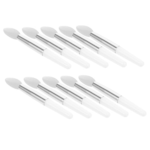 VILLFUL 12 Stück Teiliges Lippenpinsel set aus Lebensmittelechtem Silikon Tragbar und Präzise für Lip Balm und Lippenmaske Transparent weiß mit Ergonomischem Griff für Reisen und von VILLFUL