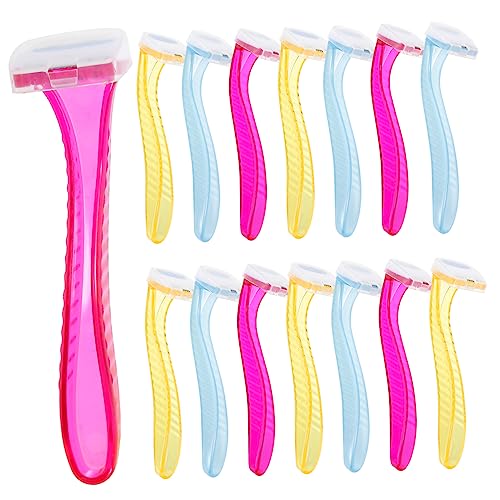 VILLFUL 15 Stück Teiliges Damenrasierer für Körperhaare Achseln und Bikinizone Präziser Rasierer für Empfindliche für Nassrasur Dusche Farblich Sortiert Rot Gelb Hellblau von VILLFUL