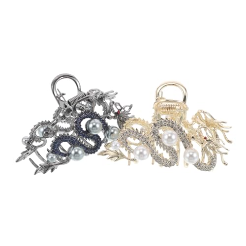 VILLFUL 2 Drachen-haarklammern Metall Haarspangen Chinesische Haarklammer Große Rutschfeste Krallenklemmen für Traditionelle Hochsteckfrisuren Frühlingsfest Damen von VILLFUL